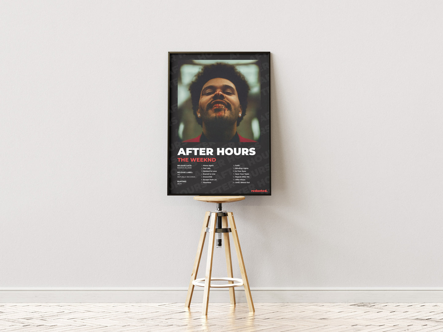 The Weeknd - After Hours Poster - Dark Edition (Frontal Stool Mockup)
