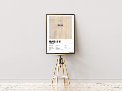 Drake - Habibti Poster - White Edition (Frontal Stool Mockup)
