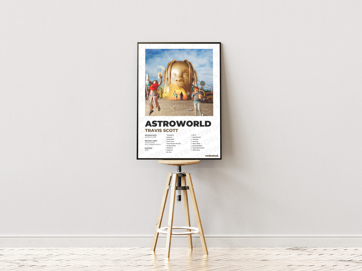 Travis Scott - Astroworld Poster - White Edition (50x70 cm)
