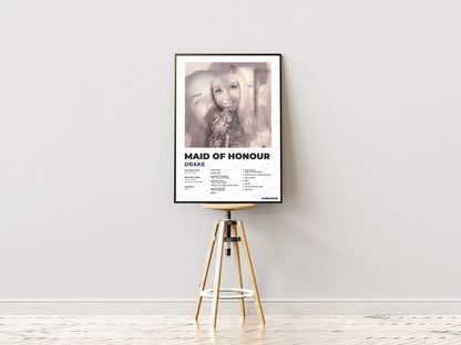 Drake - Maid Of Honour Poster - White Edition (Frontal Stool Mockup)