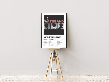 Brent Faiyaz - Wasteland Poster - White Edition (Frontal Stool Mockup)