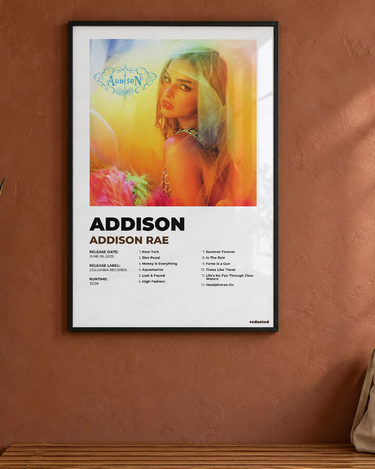 Addison Rae - Addison Poster - White Edition (12x18 / 24x36) - Poster view