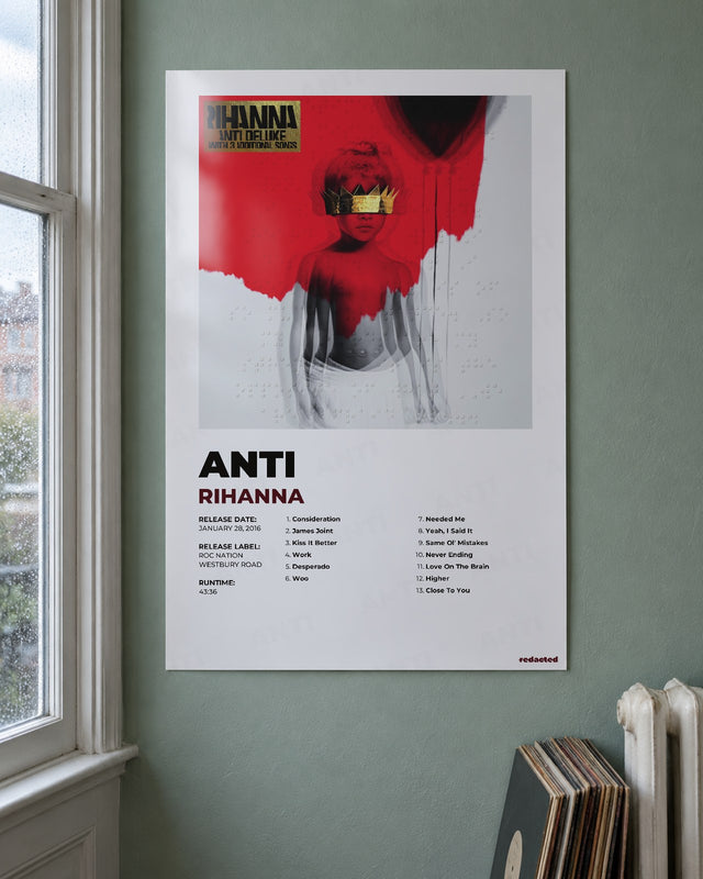 RIHANNA - ANTI Poster - White Edition (12x18 / 24x36) - Poster view