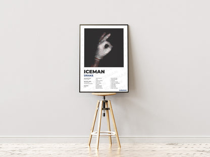 Drake - Iceman Poster - White Edition (Frontal Stool Mockup)