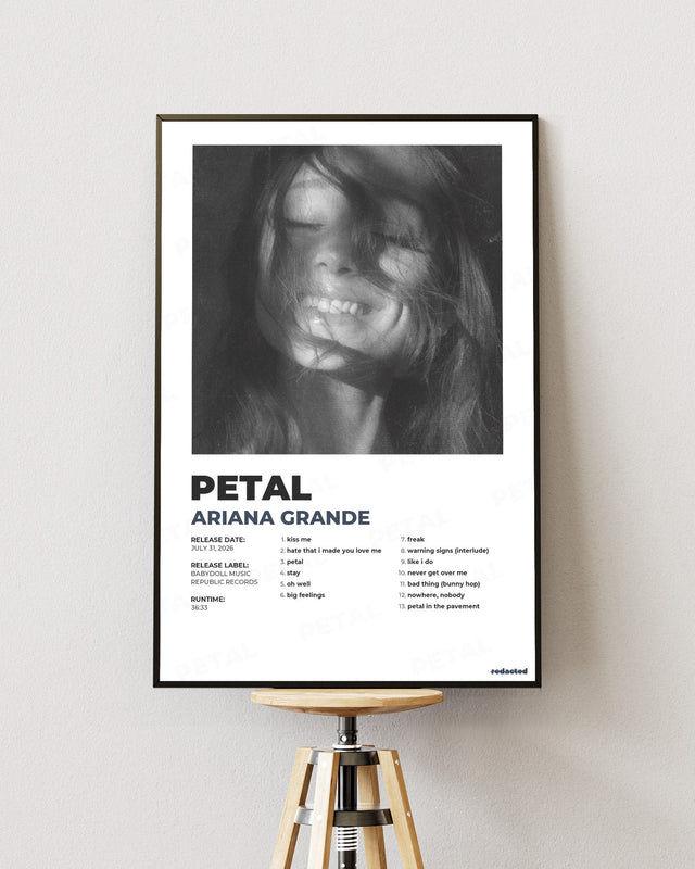 Ariana Grande - Petal Poster - White Edition (12x18 / 24x36) - Poster view