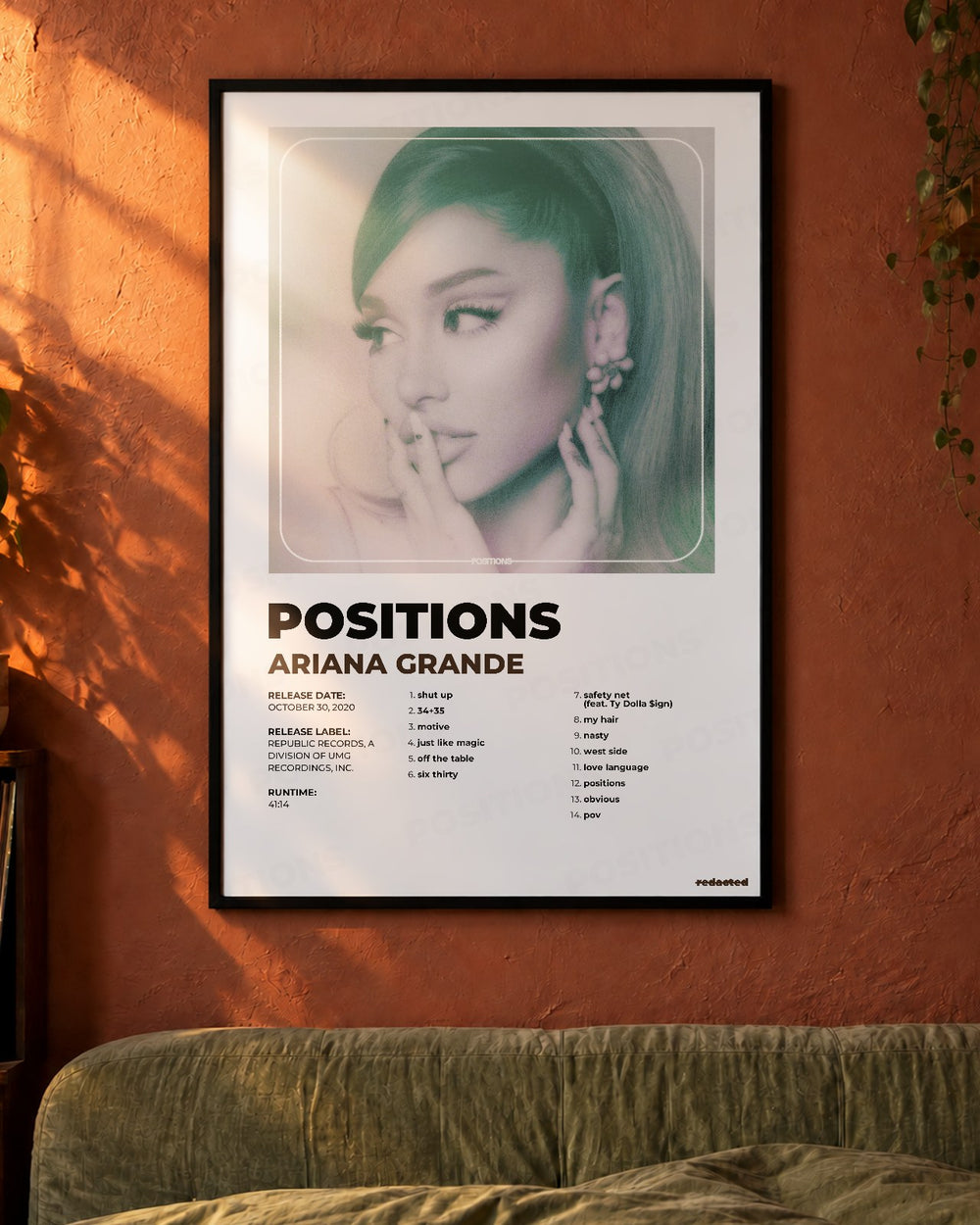 Ariana Grande - Positions Poster - White Edition (12x18 / 24x36) - Poster view