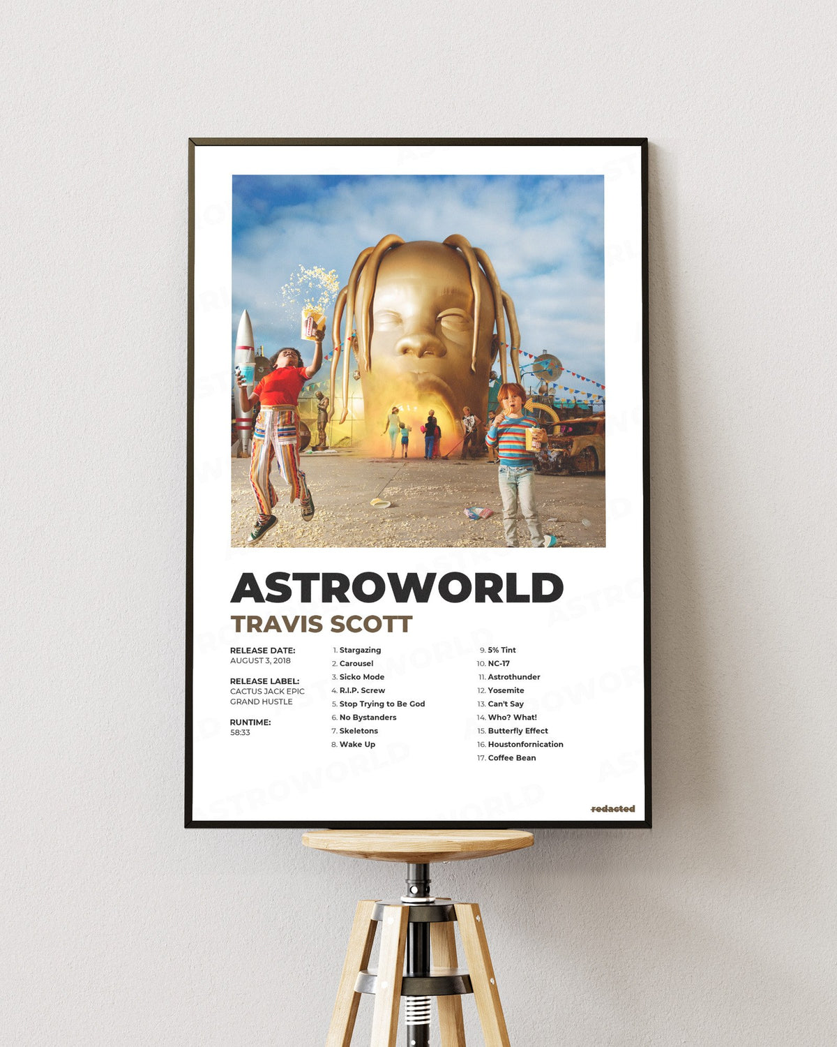 TRAVIS SCOTT - ASTROWORLD Poster - White Edition (12x18 / 24x36) - Poster view