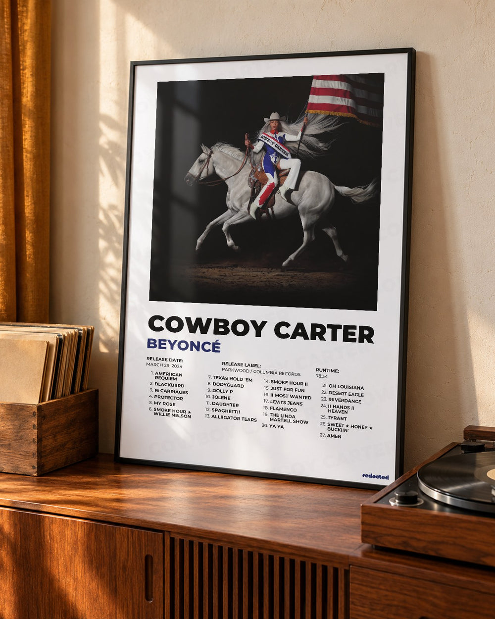 Beyoncé - Cowboy Carter Poster - White Edition (12x18 / 24x36) - Poster view