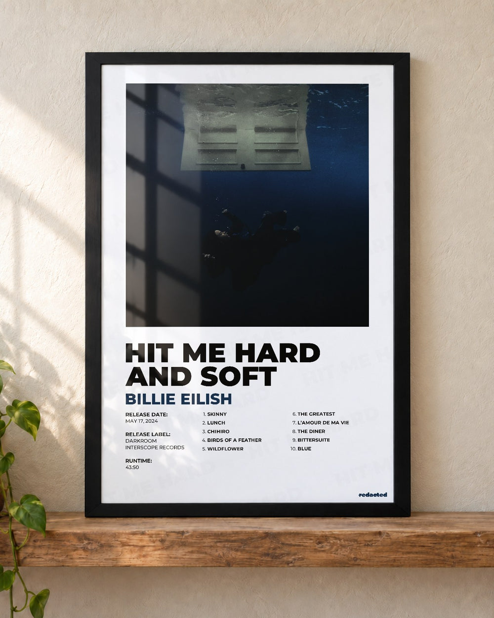 Billie Eilish - Hit Me Hard And Soft Poster - White Edition (12x18 / 24x36) - Poster view