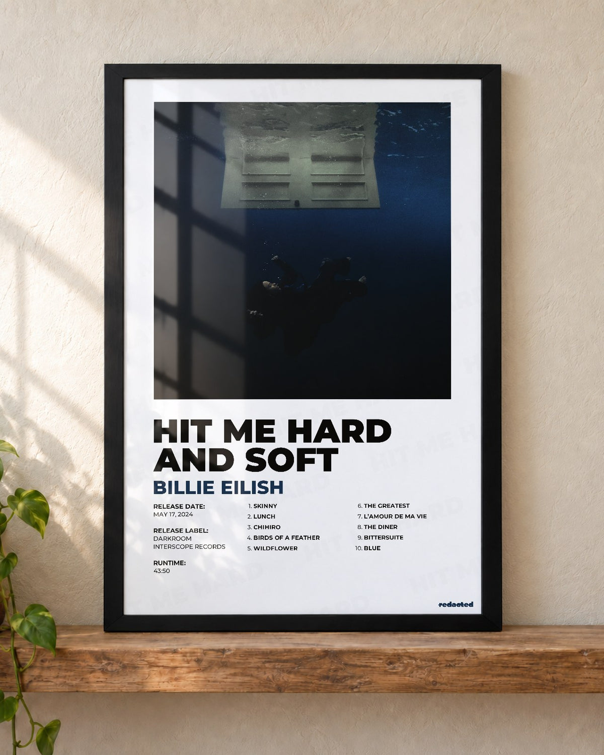 Billie Eilish - Hit Me Hard And Soft Poster - White Edition (12x18 / 24x36) - Poster view