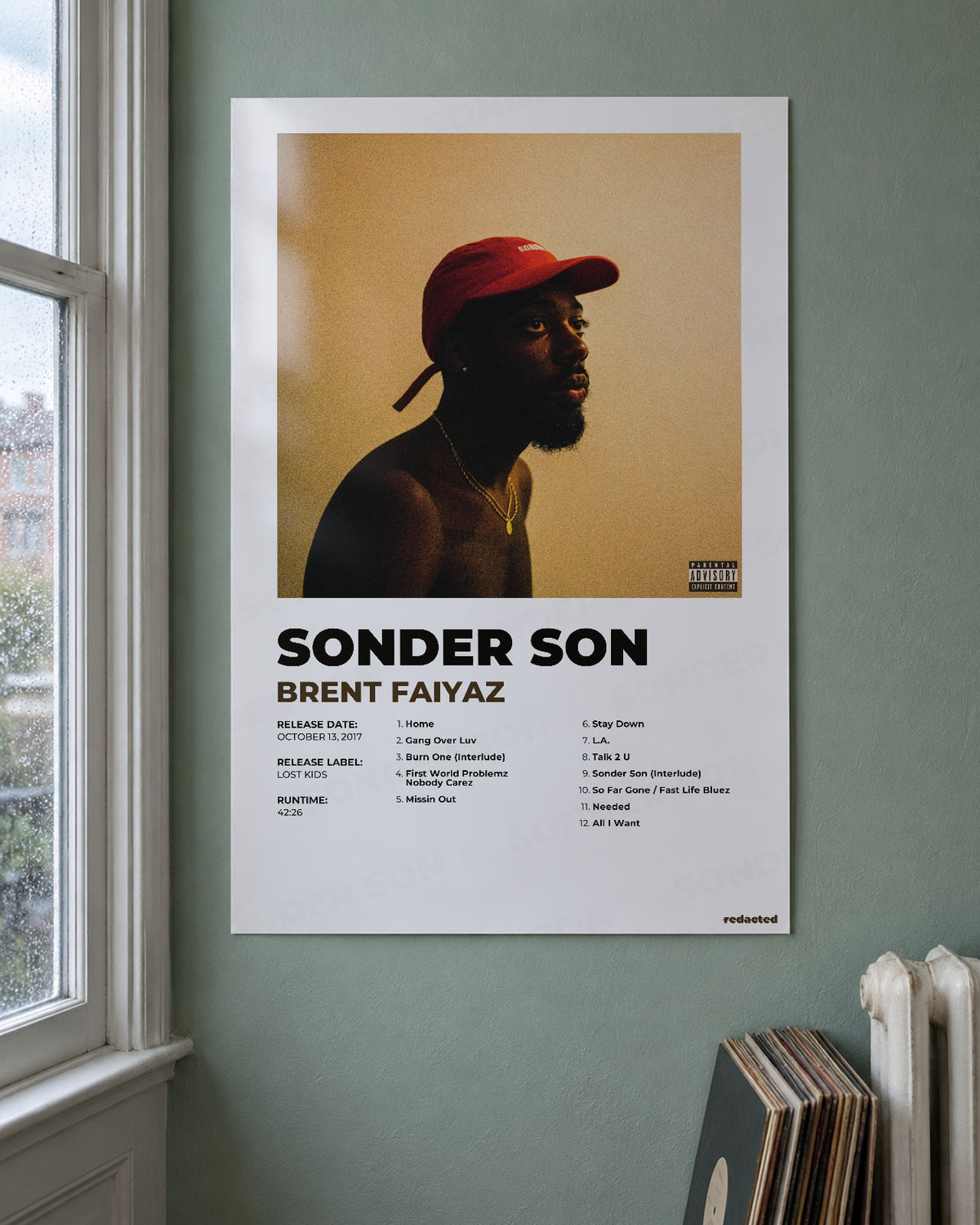 Brent Faiyaz - Sonder Son Poster - White Edition (12x18 / 24x36) - Poster view