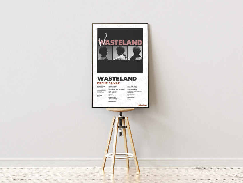 Brent Faiyaz - WASTELAND Poster - White Edition (12x18 / 24x36)