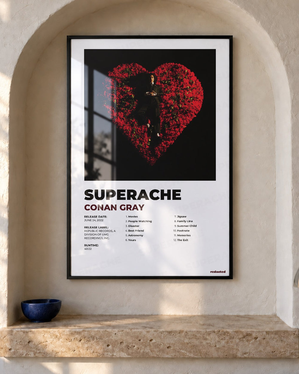 Conan Gray - Superache Poster - White Edition (12x18 / 24x36) - Poster view
