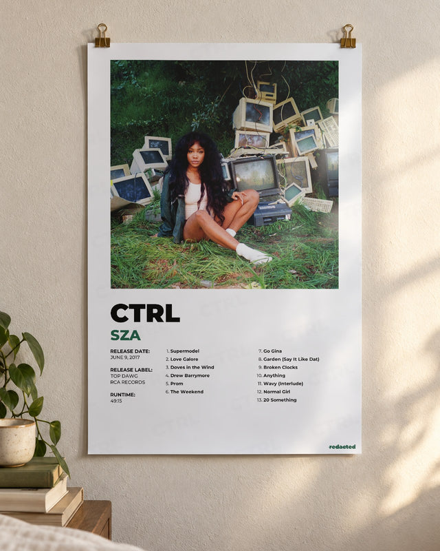 SZA - CTRL Poster - White Edition (12x18 / 24x36) - Poster view