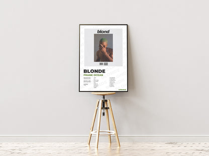 Frank Ocean - Blonde Poster - White Edition (Frontal Stool Mockup)