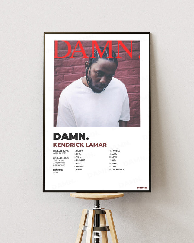 KENDRICK LAMAR - DAMN. Poster - White Edition (12x18 / 24x36) - Poster view