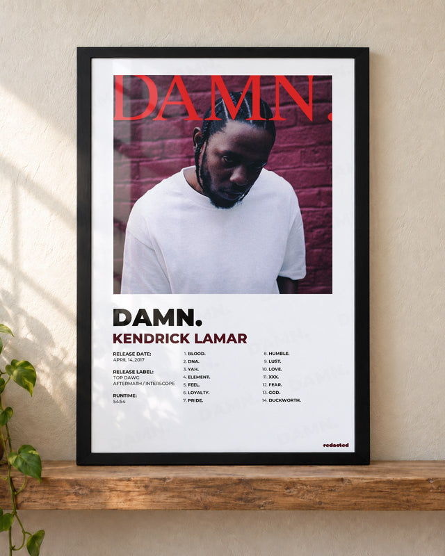 KENDRICK LAMAR - DAMN. Poster - White Edition (12x18 / 24x36) - Poster view