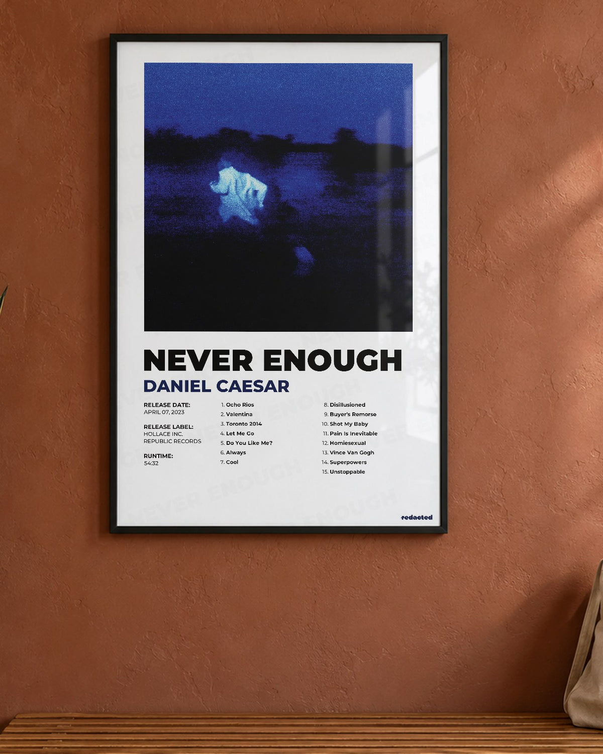 Daniel Caesar - Never Enough Poster - White Edition (12x18 / 24x36) - Poster view