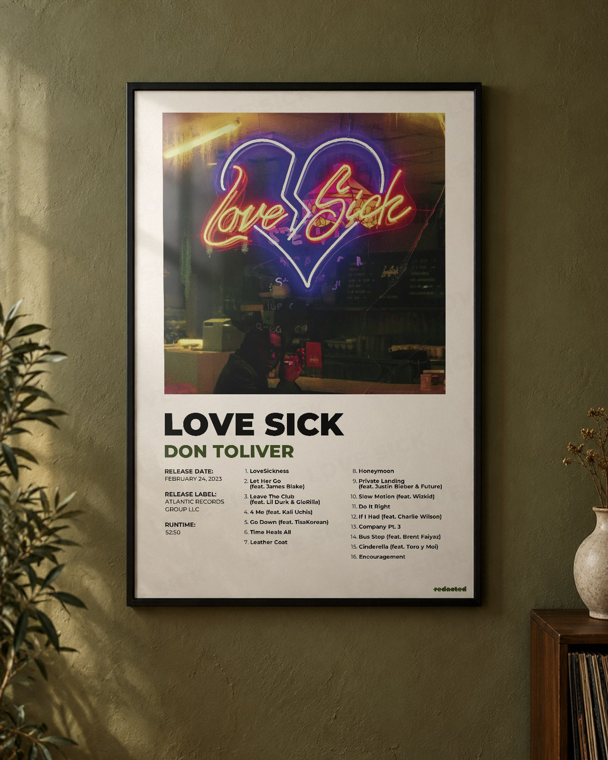 Don Toliver - Love Sick Poster - White Edition (12x18 / 24x36) - Poster view