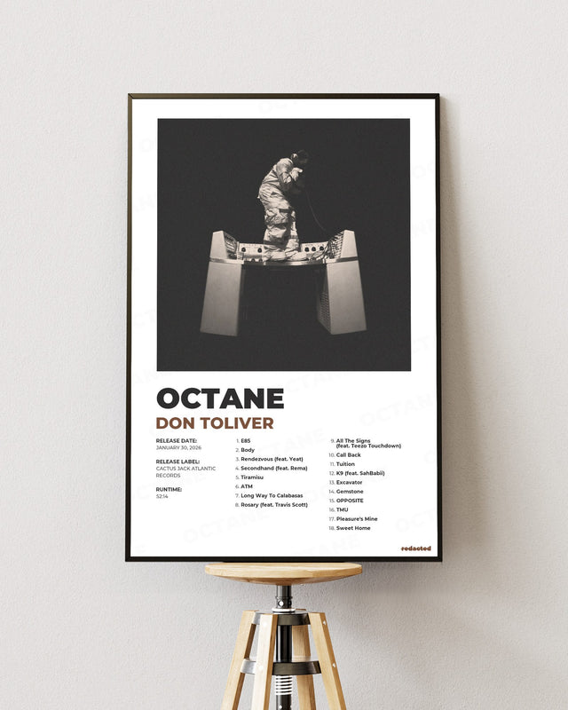 DON TOLIVER - OCTANE Poster - White Edition (12x18 / 24x36) - Poster view