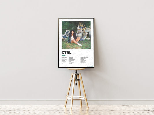 Sza - Ctrl Poster - White Edition (Frontal Stool Mockup)