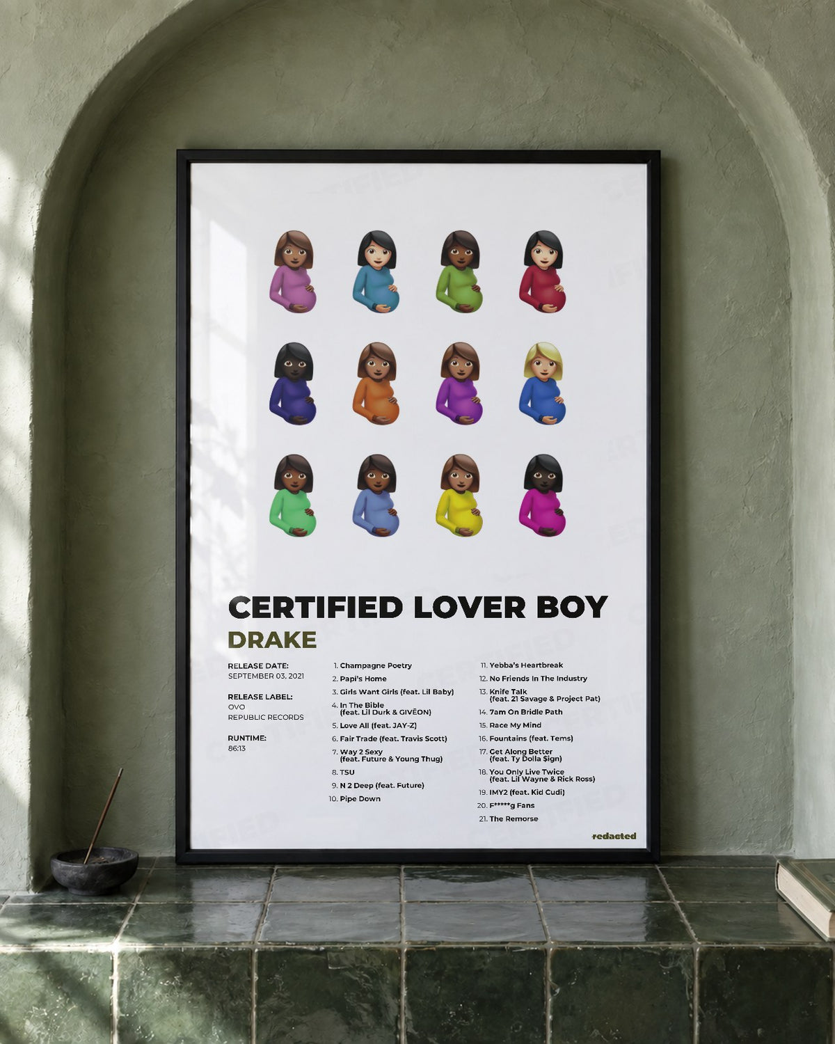 Drake - Certified Lover Boy Poster - White Edition (12x18 / 24x36) - Poster view
