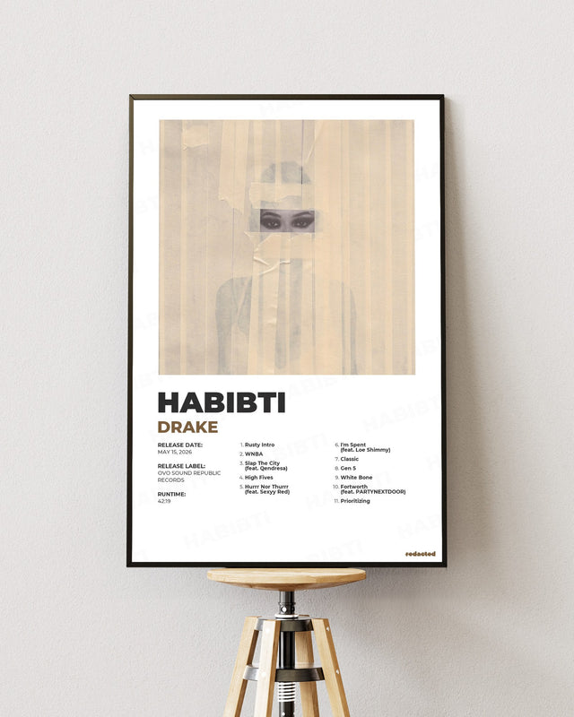 DRAKE - HABIBTI Poster - White Edition (12x18 / 24x36) - Poster view