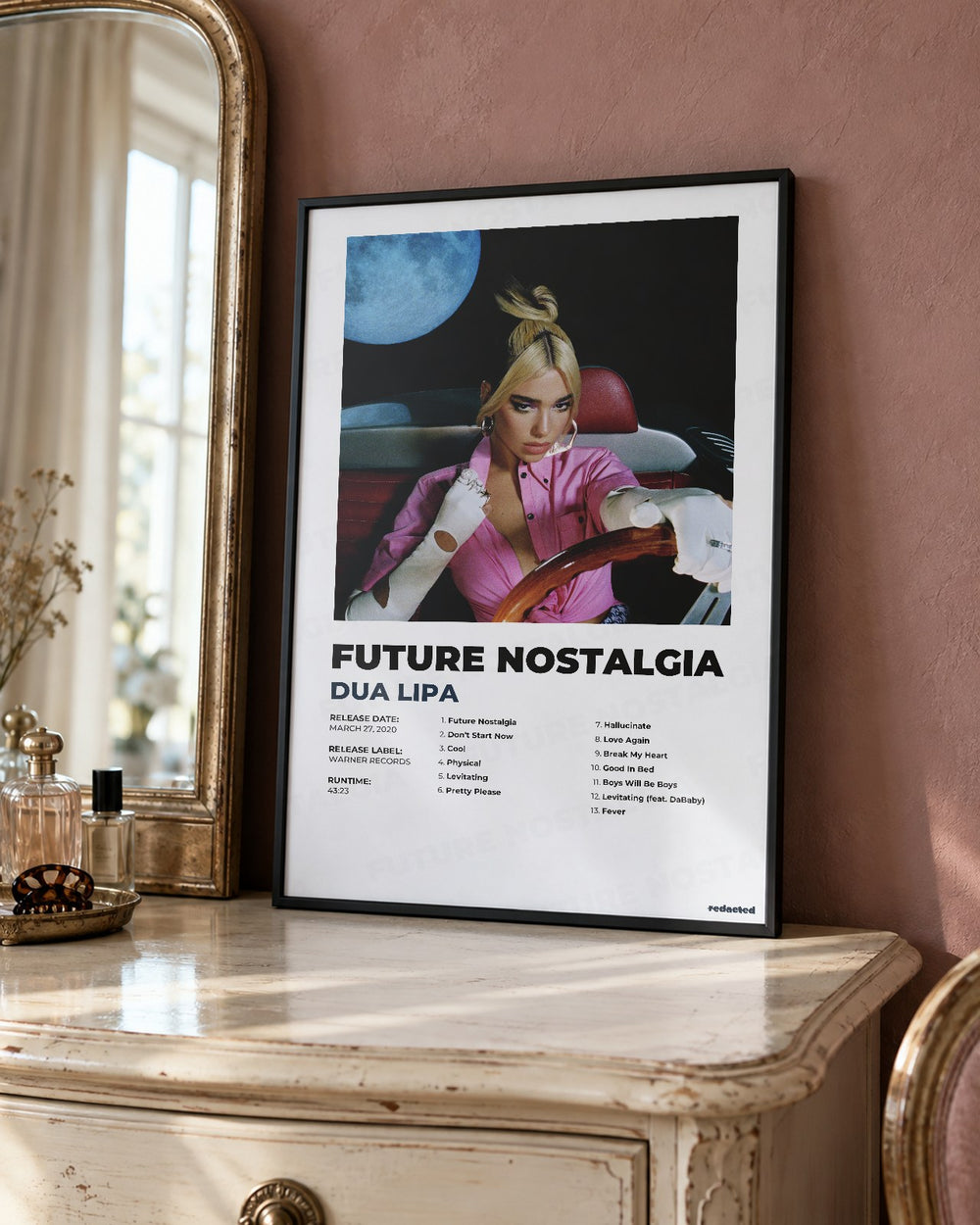 Dua Lipa - Future Nostalgia Poster - White Edition (12x18 / 24x36) - Poster view