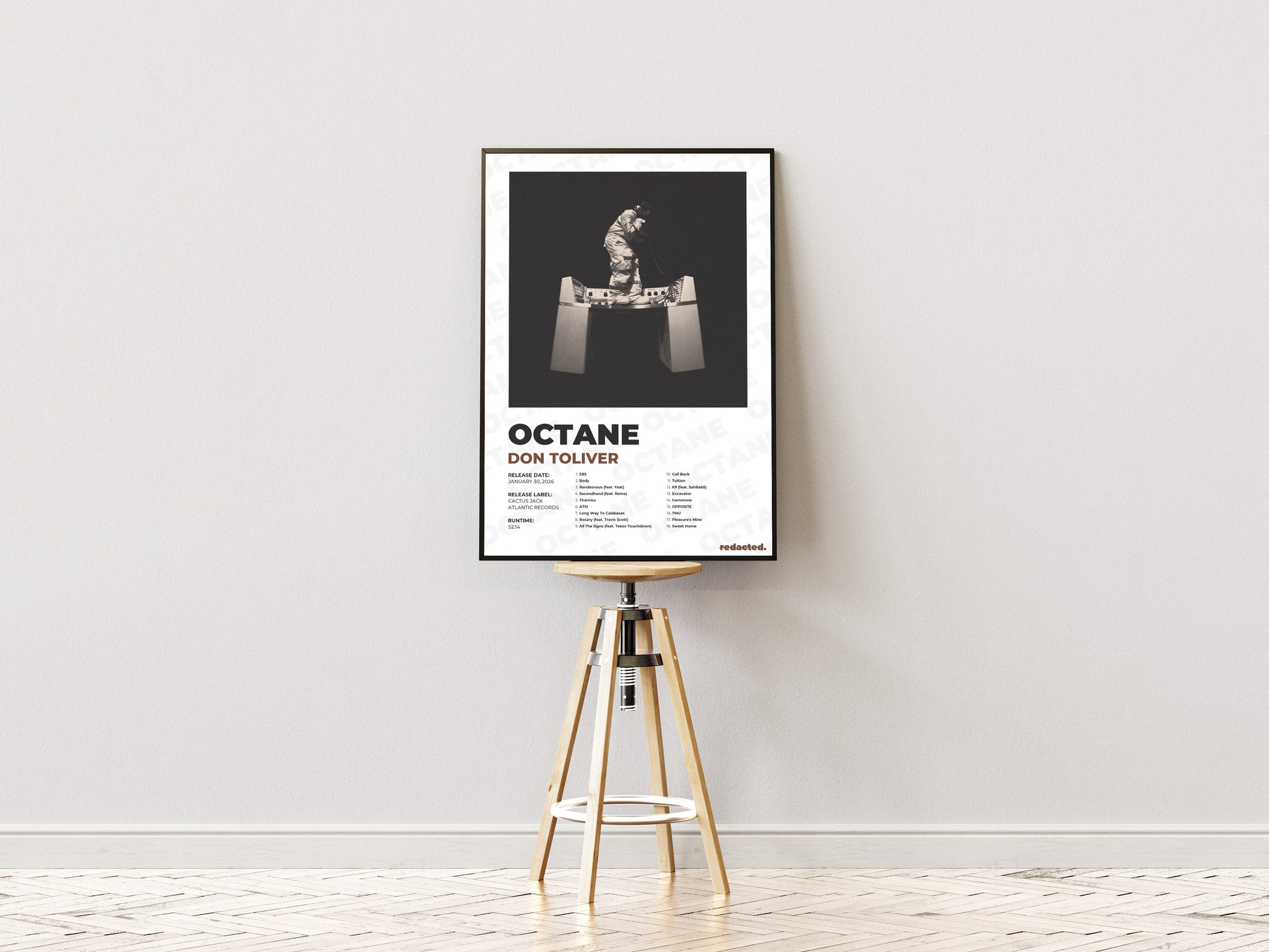 Don Toliver - Octane Poster - White Edition (Frontal Stool Mockup)