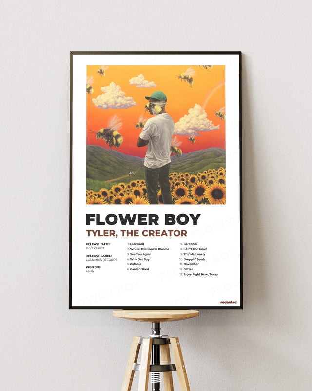 TYLER, THE CREATOR - FLOWER BOY Poster - White Edition (12x18 / 24x36) - Poster view