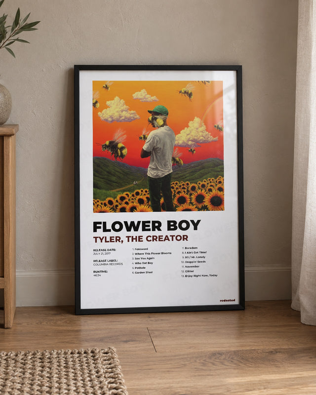 TYLER, THE CREATOR - FLOWER BOY Poster - White Edition (12x18 / 24x36) - Poster view