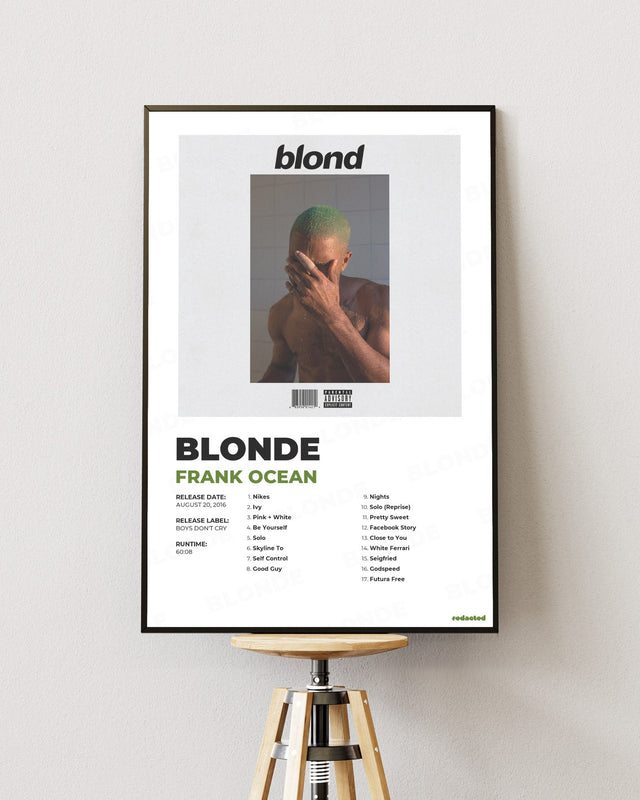 FRANK OCEAN - BLONDE Poster - White Edition (12x18 / 24x36) - Poster view