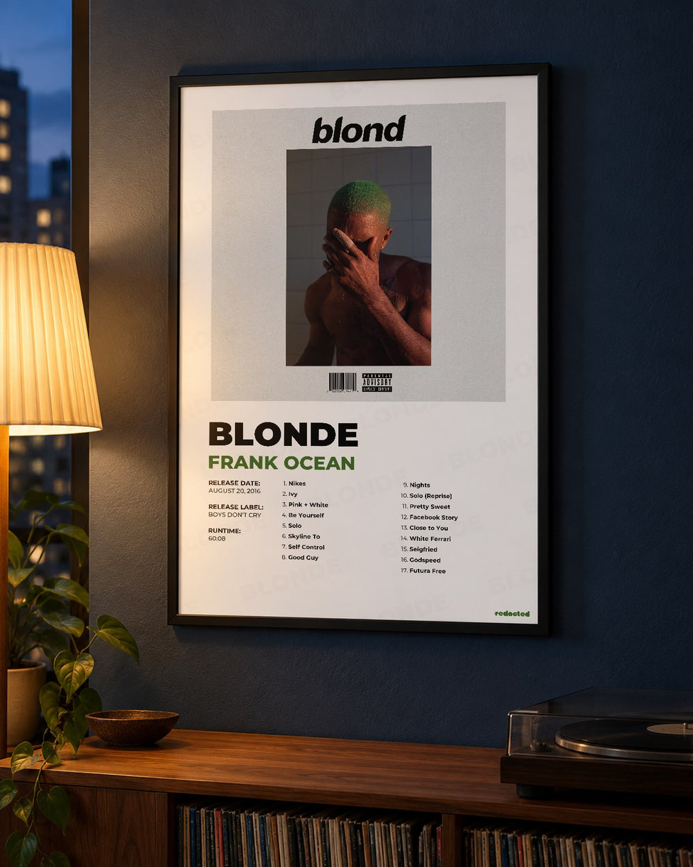 FRANK OCEAN - BLONDE Poster - White Edition (12x18 / 24x36) - Poster view