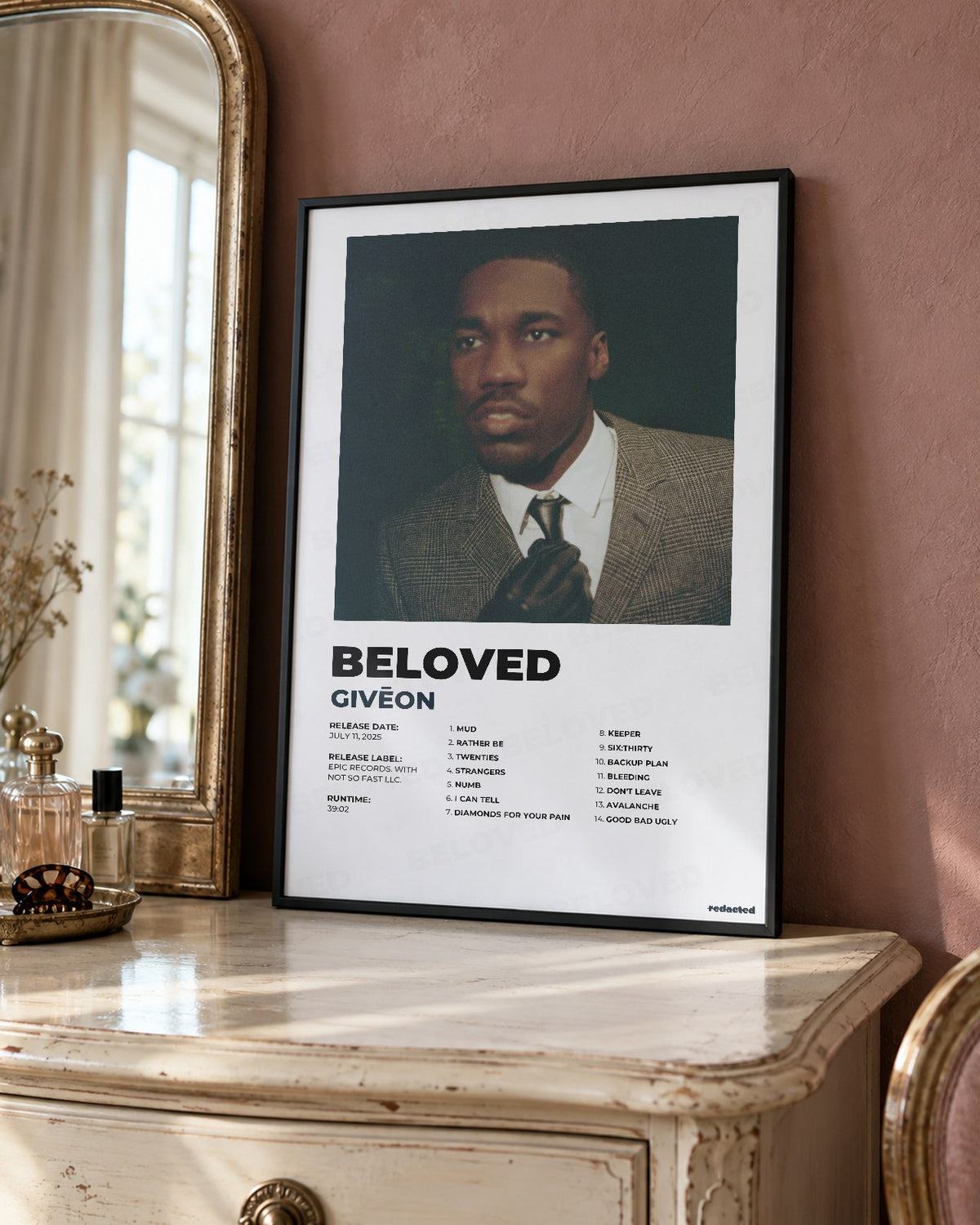 Givēon - Beloved Poster - White Edition (12x18 / 24x36) - Poster view