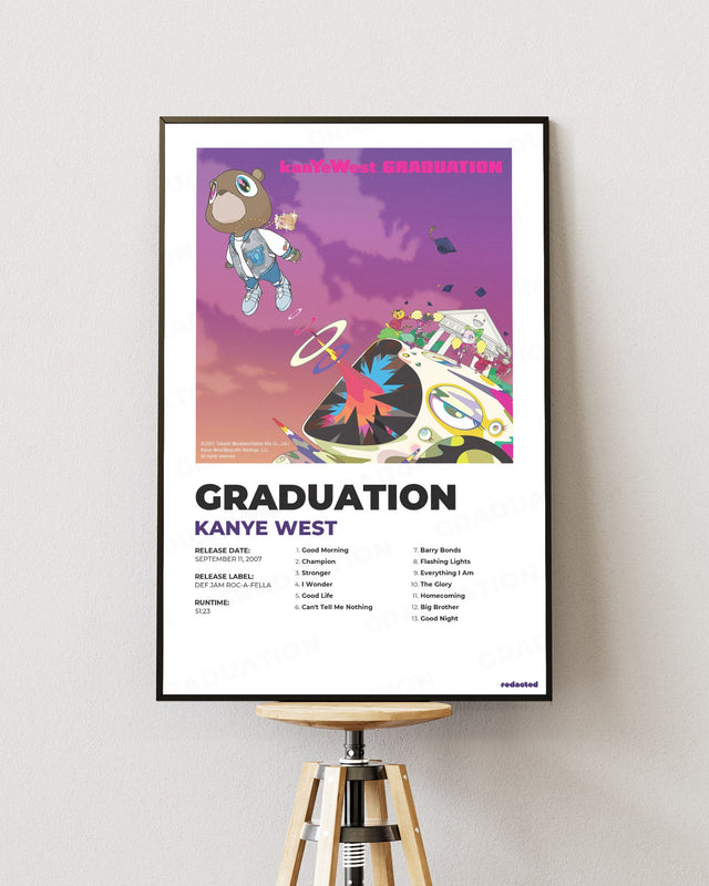 KANYE WEST - GRADUATION Poster - White Edition (12x18 / 24x36) - Poster view