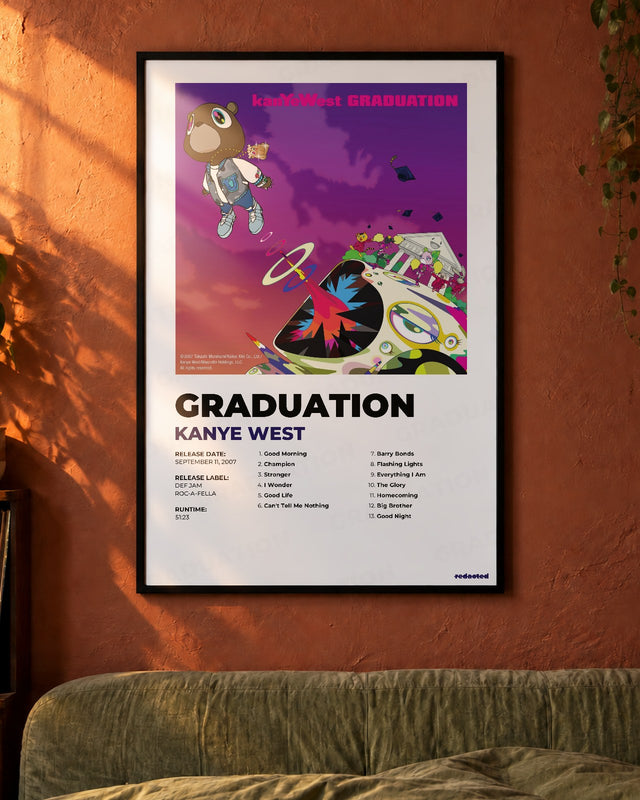 KANYE WEST - GRADUATION Poster - White Edition (12x18 / 24x36) - Poster view