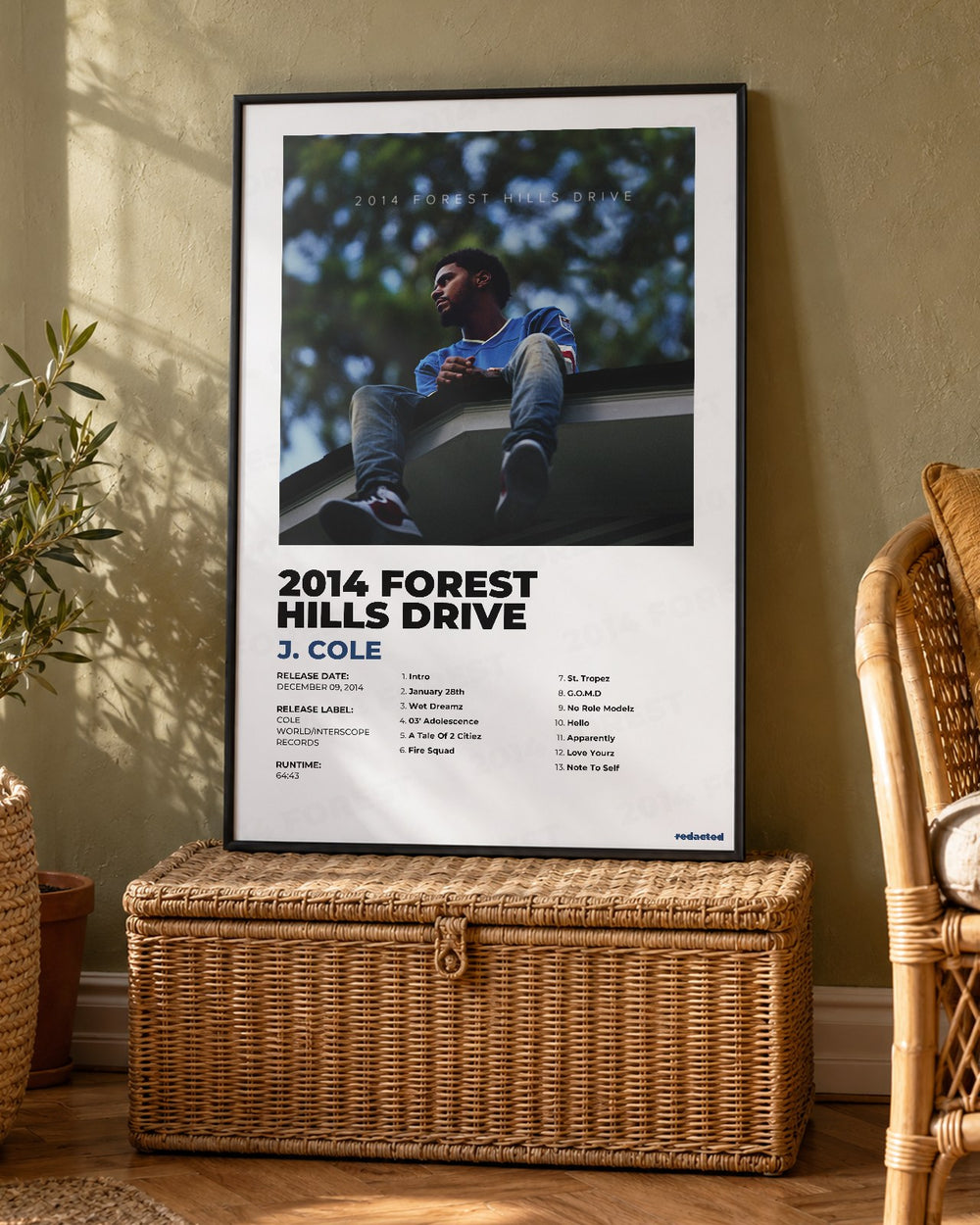 J. Cole - 2014 Forest Hills Drive Poster - White Edition (12x18 / 24x36) - Poster view