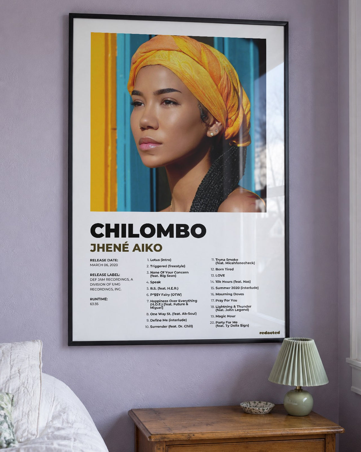 Jhené Aiko - Chilombo Poster - White Edition (12x18 / 24x36) - Poster view