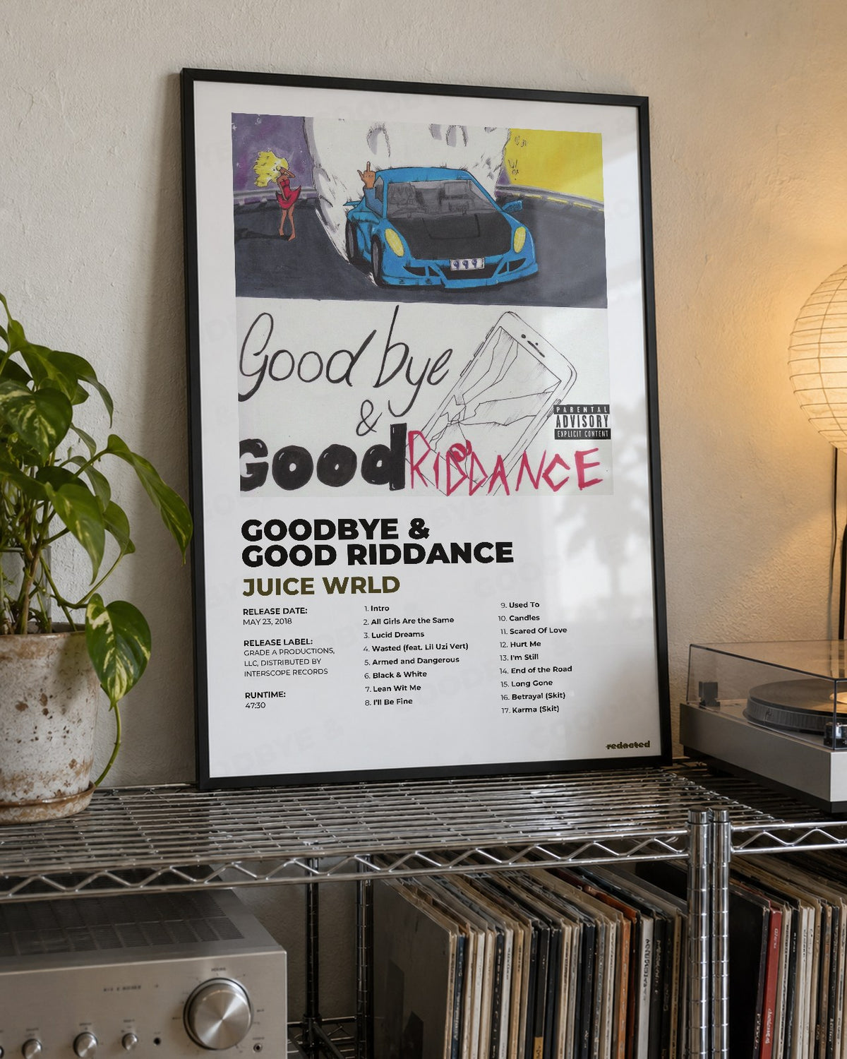 Juice Wrld - Goodbye & Good Riddance Poster - White Edition (12x18 / 24x36) - Poster view