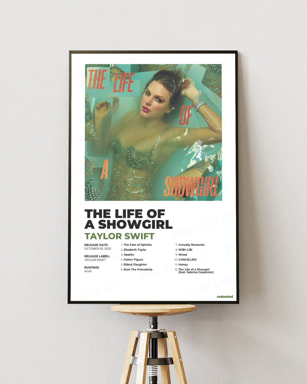 Taylor Swift - The Life Of A Showgirl Poster - White Edition (12x18 / 24x36) - View 1