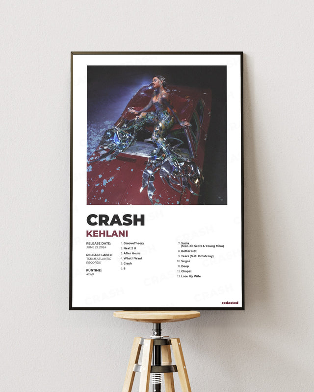 KEHLANI - CRASH Poster - White Edition (12x18 / 24x36) - Poster view
