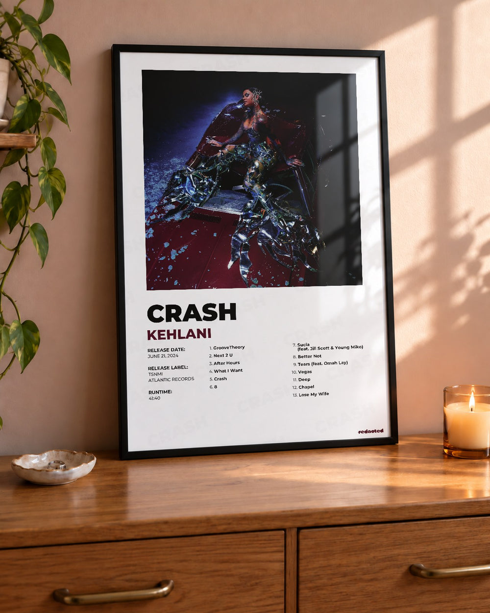 KEHLANI - CRASH Poster - White Edition (12x18 / 24x36) - Poster view