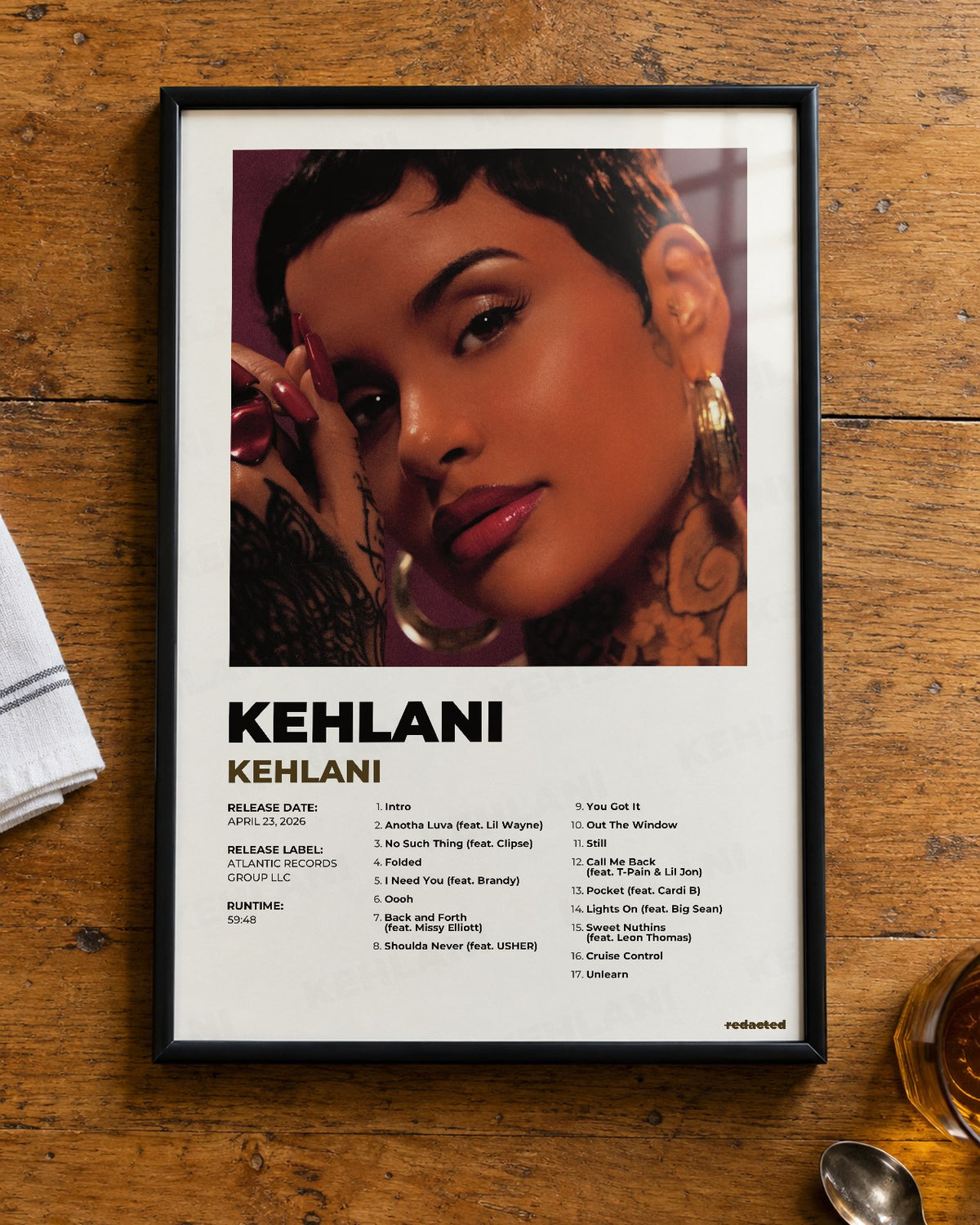 Kehlani - Kehlani Poster - White Edition (12x18 / 24x36) - Poster view