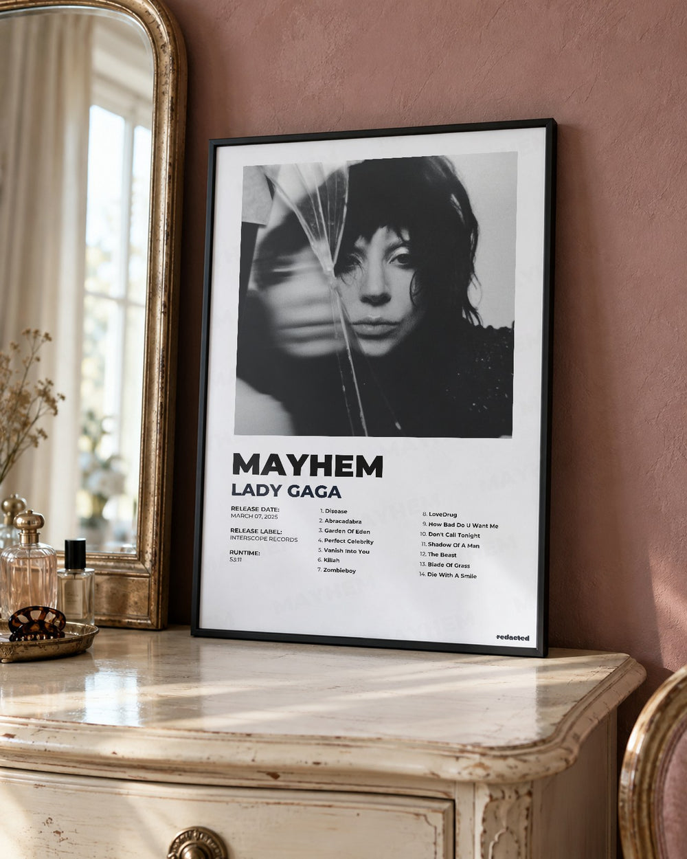 Lady Gaga - Mayhem Poster - White Edition (12x18 / 24x36) - Poster view