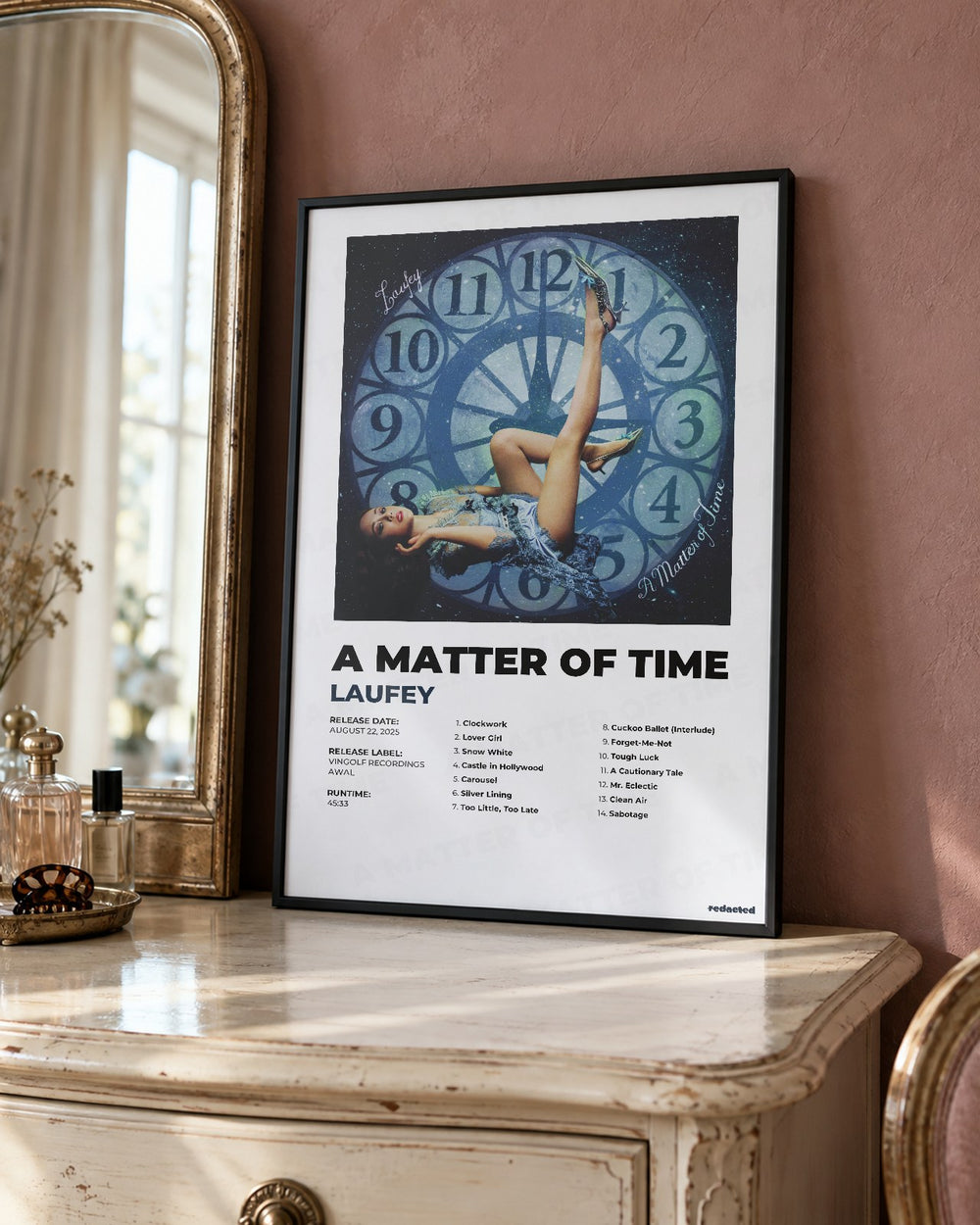 Laufey - A Matter Of Time Poster - White Edition (12x18 / 24x36) - Poster view