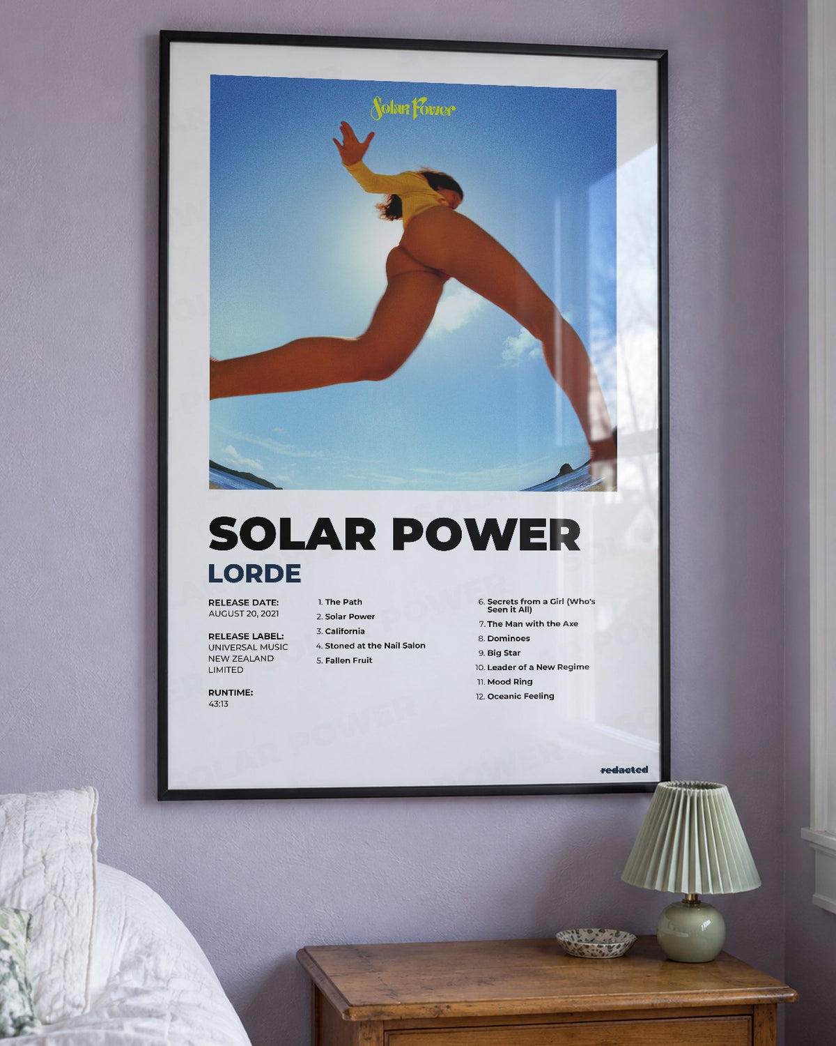 Lorde - Solar Power Poster - White Edition (12x18 / 24x36) - Poster view
