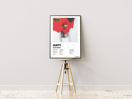 Rihanna - Anti Poster - White Edition (Frontal Stool Mockup)