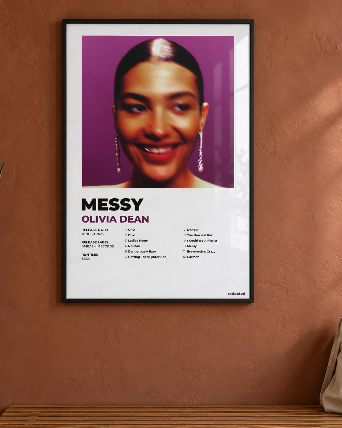 Olivia Dean - Messy Poster - White Edition (12x18 / 24x36) - Poster view