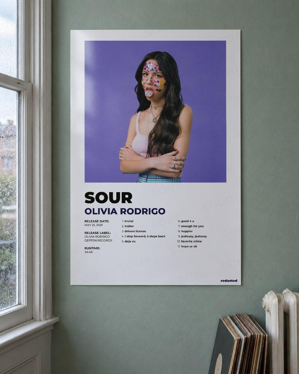 Olivia Rodrigo - SOUR Poster - White Edition (12x18 / 24x36) - Poster view