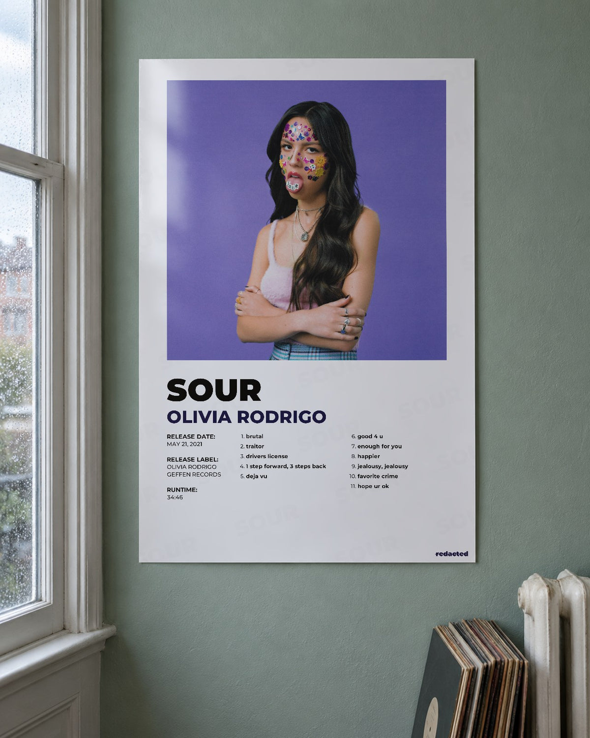 Olivia Rodrigo - SOUR Poster - White Edition (12x18 / 24x36) - Poster view